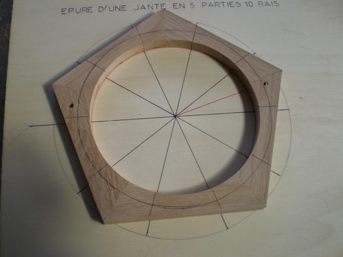 Reproduction roue tracer l'emplacement des rais
