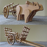 Charrette à fourrage et char à boeufs